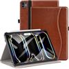 ZtotopCases Custodia per iPad Pro 13 Pollice 2024(7a Generazione), Cover in Pelle PU Premium con Tasche,Funzione Sleep/Wake Automatica per iPad Pro 13 Pollice, Marrone