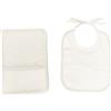 Filet - Set 2 pezzi composto da Copri Libretto Sanitario compatibile con il Modulo del Certificato Sanitario dei Bambini CERFA no 12593 * 02 e Bavaglino da ricamare, Made in Italy, Tortora