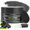 SHVYOG Scrub Viso Per Uomo, Esfoliante Viso con Acido Salicilico e Carbone di Bambù, Peeling Viso Che Riduce Punti Neri, Acne, Pori Ostruiti, Controllo del Sebo Detergente, Cura Pre-rasatura Per Uomo