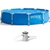 Intex Metal Frame 28202NP - Piscina Rotonda + Pompa filtro 30 W