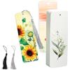 XoeLLe 50 Pezzi Vuoto Segnalibro, 15x5 cm Carta Acquerello, Segnalibro Personalizzato con 50pz Nappine, per Segnalibri Personalizzati Fai Da Te Libri, Artigianato, Regali Decorativi