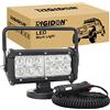 RIGIDON 1 Pcs 7 Pollici 36 W Faro da ricerca Led, Luce da Lavoro con Base Magnetica, Luce da Ricerca, Per Auto Fuoristrada, Camion SUV 4x4 Barca, DC 12 V 24V Flood Luci di Lavoro a Led, 6000K Bianca