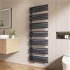 EMKE Scaldasalviette termoarredo a acqua calda per bagno, 1660 x 600 mm, Tubo rotondo Porta asciugamani, Scaldasalviette con attacchi laterali,Antracite 1075W