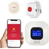 VOCA Smart WiFi Wireless SOS Pager, Pulsante di chiamata e Orologio - Pulsante di panico e Allarme di emergenza per anziani, pazienti e disabili | WiFi 2.4G | Include ricevitore, pulsante di chiamata