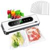 EHIOG Macchina per Sottovuoto Alimenti, Sigillatore Sottovuoto con Taglierina Incorporata, Automatica Sigillatore Sottovuoto Macchina, con 10 Sachetti Sottovuoto e Tubo Sottovuoto