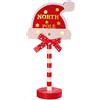 AKTOUR Grandi statue da esterno alte 1,2 m di altezza, cartello stradale natalizio, luci decorative in legno, luci decorative in legno per feste di Natale, scrivania, atmosfera da scrivania, luci LED