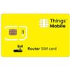 Things Mobile SIM Card per ROUTER Things Mobile con copertura globale e rete multi-operatore GSM/2G/3G/4G LTE, senza costi fissi, senza scadenza e tariffe competitive, con 10 € di credito incluso