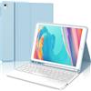 SENGBIRCH KVAGO Tastiera Italiano per iPad 10,2 9a/8a/7a Generazione con Tastiera Touchpad, iPad 10,2 2021/2020/2019/iPad Air 3/iPad Pro 10,5, Tastiera Wireless Layout Italiano Magnetica, Azzurro