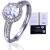 HALUKAKAH Anello da Donna in Moissanite Argento Sterling 925 con Diamante di Laboratorio 1 Carato e Certificato,Gioiello Elegante da 1,0 ct,Regolabile,Angelo,Regalo per Moglie,Fidanzata,Mamma,Figlia