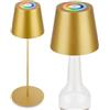 BRILONER - Lampada da tavolo 3 in 1 RGBW LED senza fili IP44 con touch, dimmerabile all'infinito, batteria ricaricabile e sorgente luminosa intercambiabile, color oro