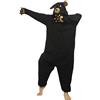 dressfan Unisex Orso Pigiama Kigurumi Costumi Animali Cosplay Costumi Tuta Uomo Donna Adulti Bambini (Nero, XXL)
