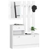 LBSIGN Mobile Ingresso 90 Cm Con Scarpiera Appendiabiti E Specchio Bianco Opaco Ralph