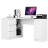 LBSIGN Scrivania Angolare 155 Cm 3 Cassetti Laterali A Sinistra Artika Bianca