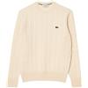 LACOSTE MAGLIONE GIROCOLLO TRECCIA IN LANA CARDATA