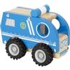 Small Foot- Auto della Polizia Legno, per Bambini dai 18 Mesi, certificata FSC al 100%, Grazie alle Ruote gommate Giocattoli, Colore Blu, 11077