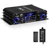 sikkeby Amplificatore Audio, S-288 600W Mini Bluetooth Hifi Stereo Audio Amplificatore Ricevitore 12V/220V 4 Canali Stereo Casa di Potenza Digitale w/Display LCD,Radio FM,BT,Ingresso USB,per Casa o Auto