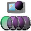 NEEWER Set di Filtri ND a Scatto Compatibile con DJI Osmo Action 3/4/5 Pro, 4pz, ND8+ND16+ND32+CPL, Accessori Action Camera, Filtro a Densità Neutra Polarizzante, Vetro Ottico HD Multistrato, FL-A76