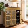 unho Scarpiera Porta Bambù da ingresso: Scarpiera con Ripiani e Cassetto Legno Salvaspazio Scarpiera Chiusa Alta 98cm Organizer Portascarpe Verticale Moderno