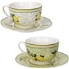 BRANDANI Tazza Tè Set 2 Pezzi Limoni 100ml Porcellana