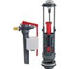 Wirquin 10723589 Caccia d'acqua wc completo meccanismo wc doppio caccia Wirquin One & rubinetto galleggiante con alimentazione laterale Jollyfill, grigio e rosso