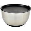 Kesper | Ciotola con coperchio, materiale: acciaio inossidabile, plastica, silicone, dimensioni: Ø 18 cm, altezza: 10 cm, colore: argento, nero | 90895