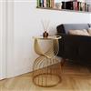 DEGHI Tavolino 46 cm oro con piano in vetro specchiato - Richmond