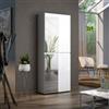 DEGHI Scarpiera alta 80x200h cm bianco lucido con 4 ante e specchi - Macie