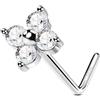 OUFER 20G Piercing Naso Fiore, Gioielleria Naso in Argento 925, Vite L-Shaped 7 mm, Piercing Naso per Donne