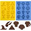 Yoimckay 2 Pezzi(Un Pezzo ha 12 Griglie) Cartoon Formine Biscotti Bambini, Stampo in Silicone per Biscotti, Formine Biscotti 3D, Carino Anime Cookie Mold, per Decorare Biscotto, Decorazioni Dolci, Torta