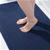 Homaxy Tappetino da bagno in ciniglia, antiscivolo, lavabile, morbido, assorbente, per bagno, 50 x 80 cm, blu navy