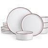 vancasso Venus Servizio Piatti, Set Piatti e Ciotole Opachi da 12 Pezzi, Set Piatti in Gres, 4 Piatti Piani, 4 Piatti Dessert e 4 Ciotole Cereali, Servizio per 4, Bianco
