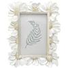YULINK Cornice portafoto vintage, 10,2 x 15,2 cm, colore bianco anticato, decorazione da tavolo e da parete, design floreale retrò, decorazione per la casa, stile antico