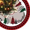 MUXIWOM Gonne Albero di Natale 120cm Rotondo Tappeto Sotto Albero di Natale Copri Base per Decorazioni per Feste Natalizie(E)