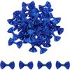 QUARKZMAN 50pz Papillon Blu Navy 1.5 x 1 Mini Fiocco in Raso per Creazioni Artigianali, Fiocchi in Raso all'Ingrosso per Cucito Fai da Te, Scrapbooking, Regalo di Nozze, Decorazione Casa