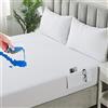 RICHAIR - Coprimaterasso impermeabile 130 x 200 cm, altezza 30 cm, lenzuolo con angoli, ipoallergenico, altamente traspirante, anti-restringimento, nuova generazione: protezione contro acari e batteri