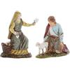 Moranduzzo Filatrice e Pastore Inginocchiato per Presepe da Cm 10 Scala 1:20-Statuine Presepe Indistruttibili-Stile 700', Pittura Rifinita a Mano, Prodotto Ufficiale, Made in Italy, Scultore M. Landi