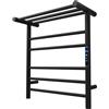 KWW Rack Scaldasalviette a Distanza Controllato per Il Bagno, Timer 1-9 Ore e Temperatura Regolabile, Indicatore LED, Scaffale di Essiccazione a Parete in Acciaio Inossidabile (Nero Opaco, 5 + 3Bars)