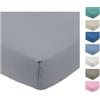 Tata Home Flanella Lenzuolo Sotto con Angoli ed Elastici 100% Cotone Misura Matrimoniale cm 180x200 altezza materasso cm 24 Colore GRIGIO