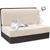 BXFUL Copridivano per Camper, Divano Dinette Coprisedili, Impermeabile Fodere per Cuscini per Dinette per Camper, Elasticizzato Jacquard Fodera Divano Protezione Lavabile (Bianco)