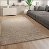 Paco Home Tappeto Shaggy a pelo corto per soggiorno o camera da letto in diversi design, colori e misure, Dimensione:200x280 cm, Colore:Beige 5