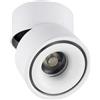 HOMSFOU Faretto Led Da Soffitto 10w Plafoniera Regolabile in Alluminio Illuminazione Rotante 360° Installazione a Parete o Soffitto Luce Calda Per Vetrine e Ristoranti