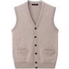 ZMNKH 100% Cashmere Uomo Gilet Senza Maniche con Scollo a V Classico Gilet da Uomo d'Affari Maglia Gilet Maglione Cardigan con Tasche