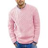 EFOFEI Uomini Collo Rotondo Ispessito Maglione Pullover A Maglia Tinta Unita Manica Lunga Maglione Invernale Rosa S