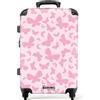 NoBoringSuitcases.com Valigia Bambini, Valigia Grande Rigida, Trolley Bambina, Serratura TSA, Trolley Bambina da Viaggio, Valigia Grande 23 kg (67 cm - 72 L), (Motivo di farfalle rosa - Rosa chiaro)
