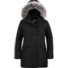 Wantdo Cappotto Donna di Piumino Invernale Caldo Parka da Esterno Antivento Giubbotto con Cappuccio Pelliccia Staccabile per Casual Lavoro Passeggiata Nero 52-54