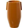 DRW Vaso da tavolo in ceramica giallo scuro lucido 20x20x35 cm