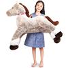 SNOWOLF gigante peluche giocattolo cavallo grande giocattolo animale farcito Pony Unicorno peluche bambola regali per i bambini, San Valentino, Natale (marrone, 120cm)