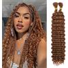 LPARMJIT Extension di capelli sfumati a onde profonde per trecce, 18 pollici, confezione da 2 ciocche, senza tessitura per treccine sintetiche per treccine in stile boho (1 confezione)