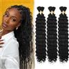 LPARMJIT Extension di capelli sfumati a onde profonde per trecce, 18 pollici, confezione da 2 ciocche, senza tessitura per treccine sintetiche per trecce in stile boho (1B, 24 pollici(3 confezioni)