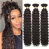 LPARMJIT Extension di capelli sfumati a onde profonde per trecce, 18 pollici, confezione da 2 ciocche, senza tessitura per treccine sintetiche per treccine in stile boho (3 confezioni)